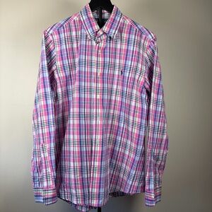 RALP LAUREN Men's Pink Plaid Shirt